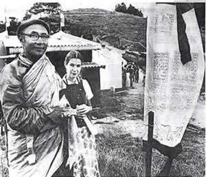 New Zealand newspaper photo of Rinpoche at temple opening ceremony, 1978